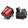 Interruptor de Barco Tuv Vermelho 4 Pinos 2 Velocidades 16A/250V Slot de Cartão Duplo Interruptor de Botão Duplo 31*25mm