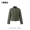 Chaqueta de Mezclilla Corta Retro Americana 2026 con Cuello Alto Desgastada para Hombres y Mujeres Otoño Nueva Llegada Chaqueta Ajustada de Hombro Regular Top