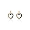 Aguja de Plata S925 Corea del Sur Retro Hueco Estilo Oscuro Te Quiero Clip para Oreja en Forma de U Sin Agujeros en las Orejas Pendiente Espiral con Goteo de Aceite en Forma de Corazón
