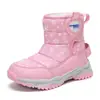 Calçados infantis transfronteiriços para meninas e meninos, botas de algodão infantis, sapatos de algodão quentes espessados com forro de fleece, botas de neve para exterior