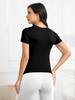 Roupas de Yoga Slim Fit Femininas Roupas Esportivas para Fitness Justas Roupas de Corrida Absorventes de Suor Secagem Rápida Slim Fit Justa Camiseta de Manga Curta para Yoga