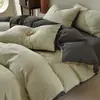 Conjunto de Roupa de Cama de Luxo Leve Classe A 100% Algodão Puro Conjunto de Quatro Peças Lençol de Cama Lençol com Elástico Capa de Edredom Jacquard Conjunto de Três Peças Roupa de Cama com Toque de Alto Padrão