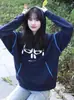 Chaqueta Sexy con Capucha Bordada con Parche de Nicho Europeo y Americano Nueva Sudadera Casual Otoño e Invierno Chaqueta de Moda Estilo Perezoso para Mujer