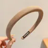 Diadema de Esponja Color Café Otoño Invierno para Mujer Estilo Coreano Uso Diario Versátil Diadema Alta para la Frente para Lavarse la Cara Atadura de Pelo Pinza para el Cabello
