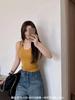 Top de algodón de estilo coreano para mujer con copa de una pieza, versátil, tipo chaleco holgado, delgado para primavera y verano, anti-exposición, cubre el pecho, ajustado