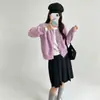 Suéter falso de dos piezas para mujer, corte holgado, cuello redondo, nuevo estilo suave de principios de otoño, abrigo de punto, top casual japonés y coreano