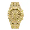 Relojes Populares Europeos y Americanos para Hombre, Estilo de Negocios a la Moda, Diseño de Nicho Hip-Hop con Diamantes Completos, Deslumbrante Reloj de Cuarzo Luminoso con Calendario, Directo del Fabricante