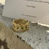 Anillo de Plata de Ley S925 Hueco Antiguo Zirconio Verde Diseño de Nicho Joyería Ligera Patrón Simple de Moda Anillo Abierto