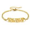 Pulsera Explosiva de Playa Transfronteriza de Acero Inoxidable Doce Constelaciones Letra Marca Enlace de Pie Figaro NK Cadena de Personalidad en stock