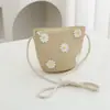 Bolsita Pequeña Linda de Verano para Niños Bolso Nuevo para Mujer Celebración en Línea Monedero de Moda Bolso de Paja Bolso Cruzado de Viaje para Bebé Moderno