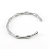 Pulsera de Acero de Titanio Estilo Frío Simple de Celebridad de Internet de Moda Europea y Americana para Mujeres Pulsera de Metal de Acero Inoxidable 18K de Bambú para Mujeres