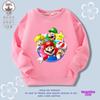 Ropa de Mario caricatura juego suéter de manga larga camiseta ropa de primavera y otoño ropa para niños medianos y grandes para hombre y mujer top de estudiante
