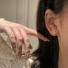 Aretes de botón de plata de ley s925 con mortero de diamante, aretes de botón exquisitos de alto temperamento