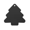 Etiquetas de regalo de Navidad, etiquetas negras y marrones con forma de árbol de Navidad con cordel, etiquetas en blanco de papel kraft para hacer tú mismo