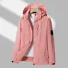 Jaqueta corta-vento color-block de baixa saturação para primavera e outono, multicolor rosa, branco, café, verde, impermeável e à prova de vento para atividades ao ar livre, jaqueta de corte relaxado
