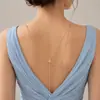 Colar de moda europeia e americana, pingente de strass simples, colar longo com borla, temperamento feminino, colar de borla sexy