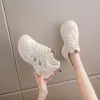 Tênis dad sneaker de malha populares de Bai Zhenhe, sapatos brancos para mulheres, leves, versáteis, respiráveis, estilosos, tênis de corrida com sola grossa