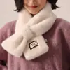 Cachecol Grande com Gola de Pelo para Mulheres, Grosso e Quente, Novo Inverno 2025 Cor Sólida Versátil de Alta Qualidade Casual