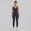 Conjunto de Chaleco de Yoga Cruzado con Cuello Halter en V y Copas Fijas, Chaleco Deportivo con Hermoso Diseño en la Espalda, Conjunto de Tops Casuales para Fitness