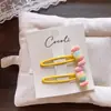 Pinza Grande para Cabello Estilo Coreano, Juvenil, Color Caramelo, Fruta, Pinza Dulce de Guisante Pintada en Spray, Accesorio para el Cabello, Pinza para Flequillo Primavera y Verano