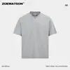 Camiseta de Verano para Hombre Zoewatson Estilo Americano Cuello Henley Manga Corta Nueva de Gama Alta Cleanfit Parte Superior Hombro Derecho
