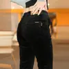 Pantalones Casuales para Hombre Corte Delgado Pierna Recta 2026 Primavera y Otoño Versátiles para Negocios Forro Polar Grueso Pana Larga Negro