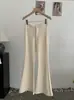 Omalai Primavera 2026 Cintura Alta Adelgazante Elásticos Fruncidos Elegantes Cintura en V Rectos Acampanados Pantalones Largos Toma Real 6905