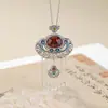Yilu Ámbar de Sangre Plateada Plata de Ley S925 Jade Rojo del Sur Jade Hetian Superficie de Huevo de Jade Borla de la Fortuna Estilo Étnico Colgante de Plata
