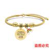 Pulsera europea y americana transfronteriza de acero inoxidable hueso de serpiente etiqueta Día del Maestro arcoíris regalo festivo grabado pulsera de acero titanio