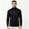 Nuevo estilo de comercio exterior 2026: Sudadera para hombre europea y americana con diseño de cremallera, color liso, cuello semi-alto, y se puede usar como capa base o prenda exterior en tallas europeas