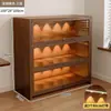Librería a prueba de polvo de madera maciza, montada en la pared, color nogal, armario de almacenamiento, estantería de pie, estantería para el hogar