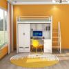 Cama combinada mesa inferior estudiante empleado empresa apartamento estantería elevada litera superior e inferior integrada hierro alto y bajo cama de dormitorio