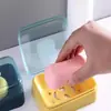 Jabonera con Tapa para Drenar, Jabonera Portátil para Dormitorio Estudiantil, Baño, Hogar con Tapa abatible para Lavandería y Baño