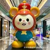Esculturas grandes de animales de dibujos animados en fibra de vidrio, figuras abstractas y de formas únicas personalizadas, piezas decorativas populares para centros comerciales y paisajes de parques