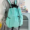Mochila Estilo Coreano Ins Nova com Cordão Grande Capacidade para Alunos do Ensino Fundamental, Médio e Universitário Leve Versátil Mochila com Letras