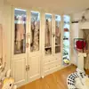 Foshan Armario a Medida para Toda la Casa Tablero de Núcleo de Madera Maciza Tablero Multicapa Armario Dormitorio Vestidor Un Puerta a Techo Armario a Medida