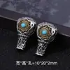 Xizang Prata Duas Cores Três Vias Pulseira Contas Espaçadoras Duas Cores Três Vias Peça Única Cabaça Contas de Buda Pulseira Vajra Maço Pingente Acessórios