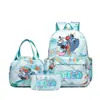 Mochila Escolar Stitch para Estudiantes Set de Tres Piezas Resistente al Desgaste Transpirable Gran Capacidad Mochila de Viaje para Jóvenes Bolsa para Computadora