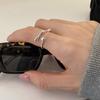 Anillo Minimalista de Línea Irregular para Mujer, Moda Coreana con Diseño de Personalidad, Anillo Abierto para el Trabajo, Anillo para el Dedo Índice, Moderno