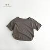 Camiseta Color Crema ~ Verano 2026 Tops Cortos de Manga Corta para Niños y Niñas, Ropa Infantil 100% Algodón Estilo Japonés, Ropa Infantil Estilo Coreano