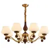 Lustre vintage de sala de estar estilo francês, luminária de jantar retrô estilo chinês novo de alta qualidade em madeira maciça, luminária Zhongshan de estética estilo Song