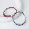 Acero Inoxidable Personalidad Estilo Francés Lujo Ligero Diamante Circonita Colorida Apertura Ajustable Titanio Pulsera Pulsera Auricular de Mano