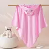 Manta para Bebé, Capa, Toalla de Baño, Bata de Baño Infantil, Absorbente, Secado Rápido, Toalla de Baño con Capucha de Animal de Dibujos Animados de Terciopelo Coral, Capa