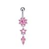 Nuevos Piercings para Ombligo Serie Rosa de Amazon Venta al Mayoreo Europeo y Americano de Venta Caliente Mariposa Zircón Colgante Anillo para Ombligo Joyería Piercing