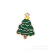 Série Árvore de Natal Acessórios de Joias de Liga Metálica com Gotejamento de Óleo DIY Chaveiro Brincos Pingente Decorações de Natal Pingente