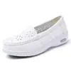 Zapatos de Enfermera para Mujer en Primavera y Verano, Suela Suave, Transpirables, No Cansan, Antideslizantes, Piel Genuina, Zapatos Específicos para Enfermeras de Hospital, Zapatos Blancos de Trabajo