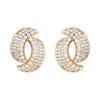 Pendientes de botón de cruz Jane de plata S925 con incrustaciones de microdiamantes completos, diseño de moda para mujer, temperamento exquisito, pendientes de personalidad simple, pendientes