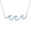 Cadena para Clavícula Sencilla y de Moda, Best-Seller Transfronterizo de Amazon Europeo y Americano, Collar de Patrón de Ola de Gama Alta
