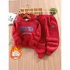 Conjunto con Capucha Grueso y Trendy de Marca con Forro de Felpa para Niños, Nuevo Estilo Otoño e Invierno, Conjunto Casual de Dos Piezas con Sudadera con Estampado de Letras para Niños