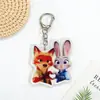 Novo chaveiro de acrílico da Judy e do Nick com tema Zootopia, fofo presente de desenho animado para mochilas